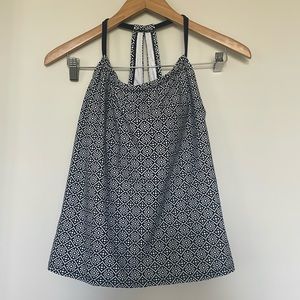 Kona Sol Patterned Printed Tankini Top Sz S EUC